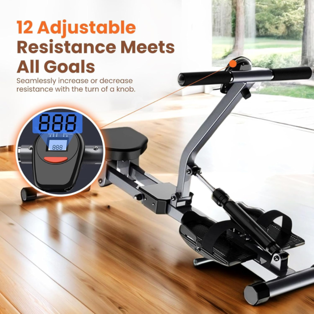 Ann Katy Rowing Machine, 12 Levels of Complete Body Workout