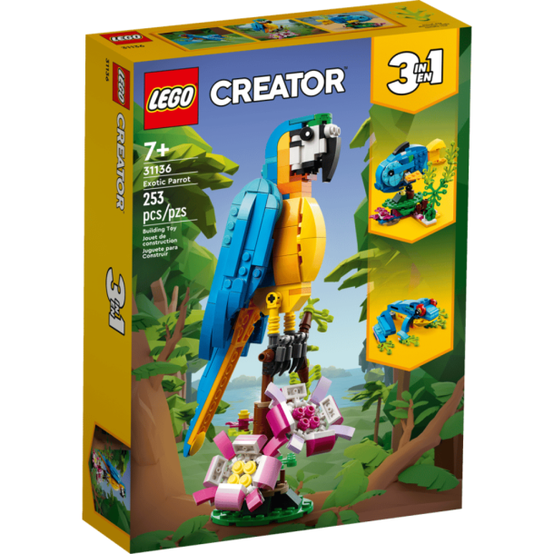 Lego Creator 3 In 1 Exotic Parrot To Frog To Fish Animal Figures Building Toy