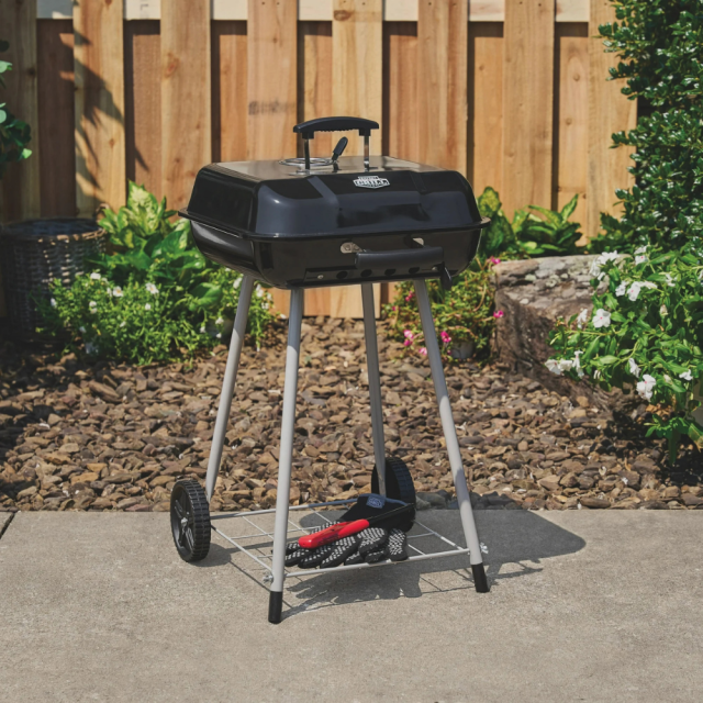 Expert Grill, 17.5-inch Charcoal Grill with Wheels, Black