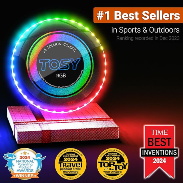 TOYSO flying disc- 108 RGB Multicolour or 36 Monocolours LEDs